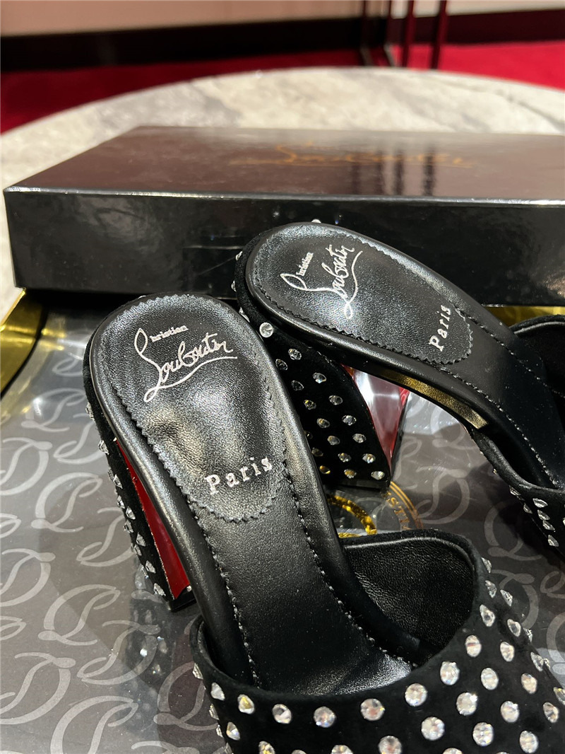 Chr1st1an louboutin jane 85 black strass mules