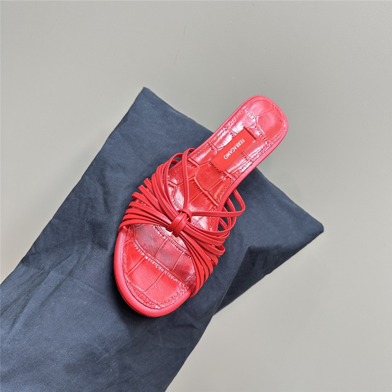 Ferragamo Multi-Strap 40mm Leather Mules Red