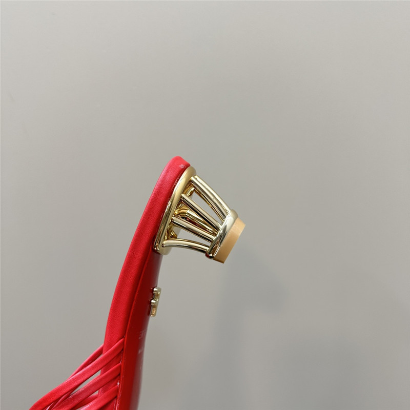 Ferragamo Multi-Strap 40mm Leather Mules Red