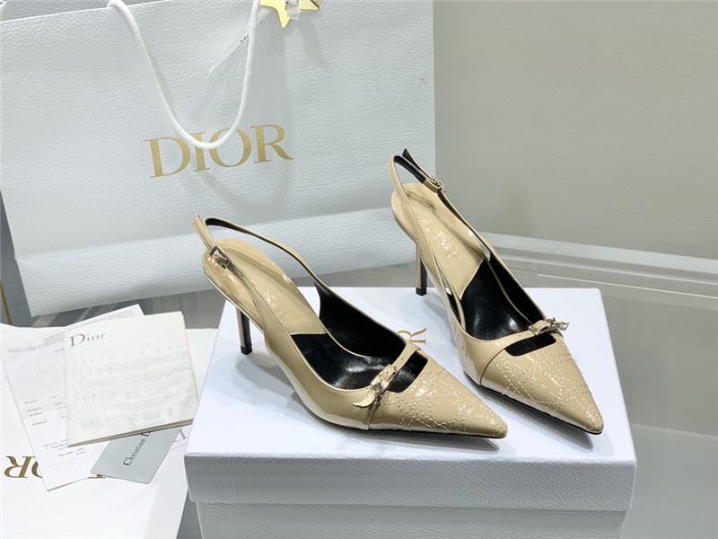 D10r slingback pointed toe pumps beige