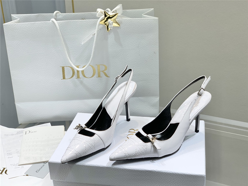 D10r slingback pointed toe pump white