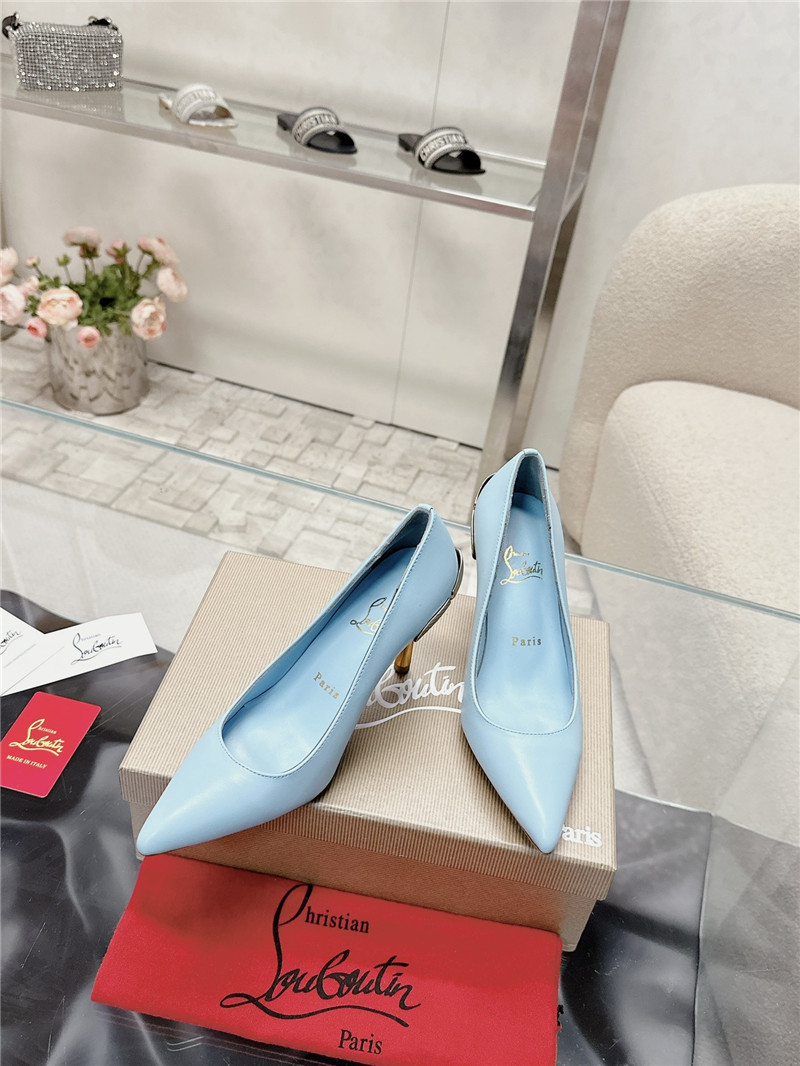Chr1st1an louboutin ginko 85 leather pump in blue