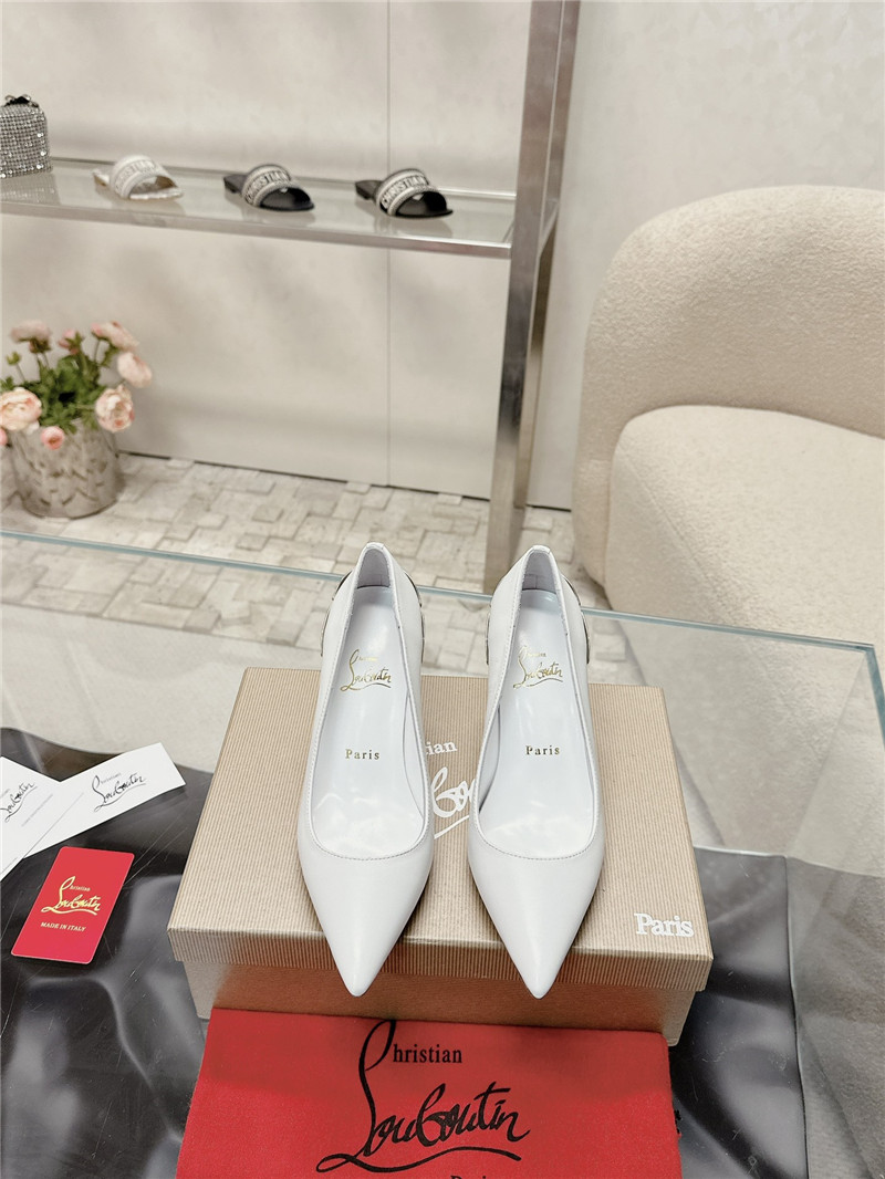 Chr1st1an louboutin ginko 85 leather pump in white