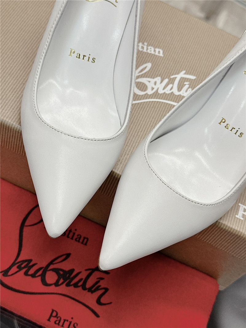 Chr1st1an louboutin ginko 85 leather pump in white