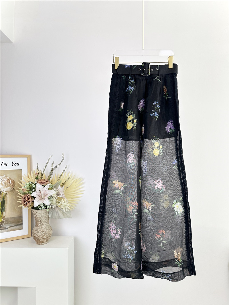 zimm lace detail flared high waist trousers replica d&g clothing