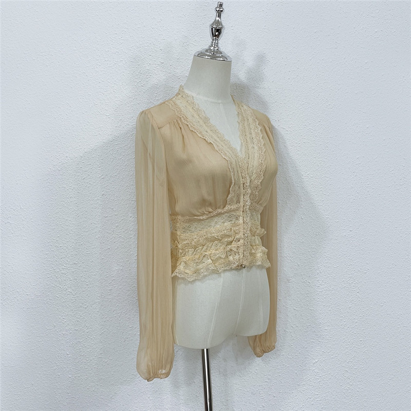 zimm rayon patchwork lace top replica clothing