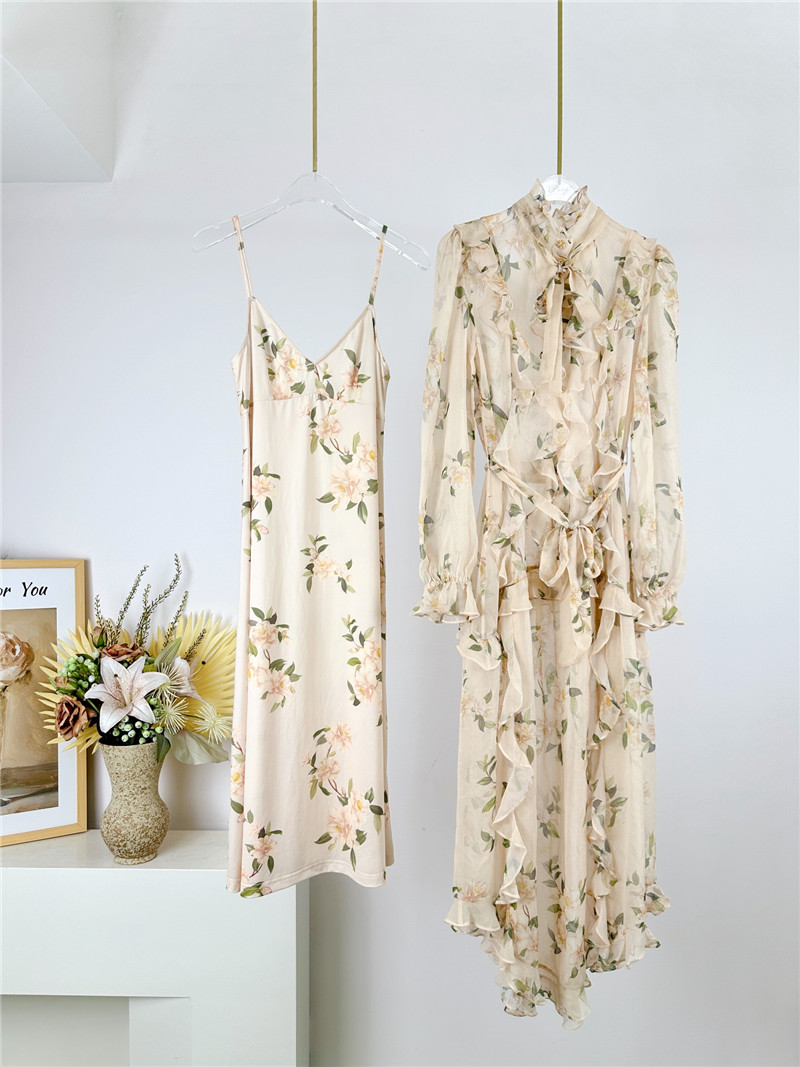 zimm ruffled collared long-sleeved midi dress replica clothing