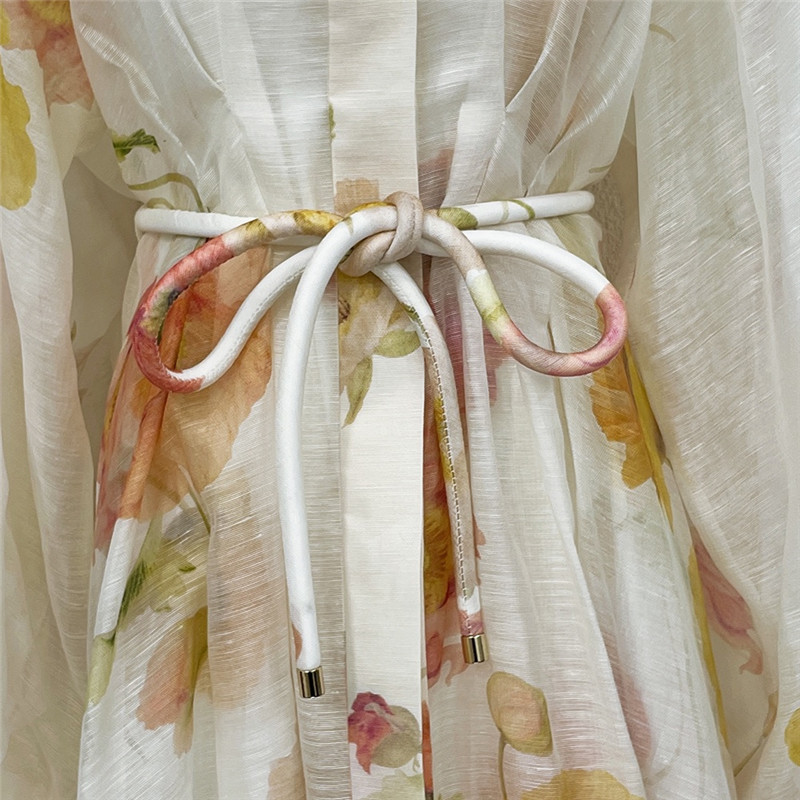 zimm silk and linen printed coat dress replica d&g clothing