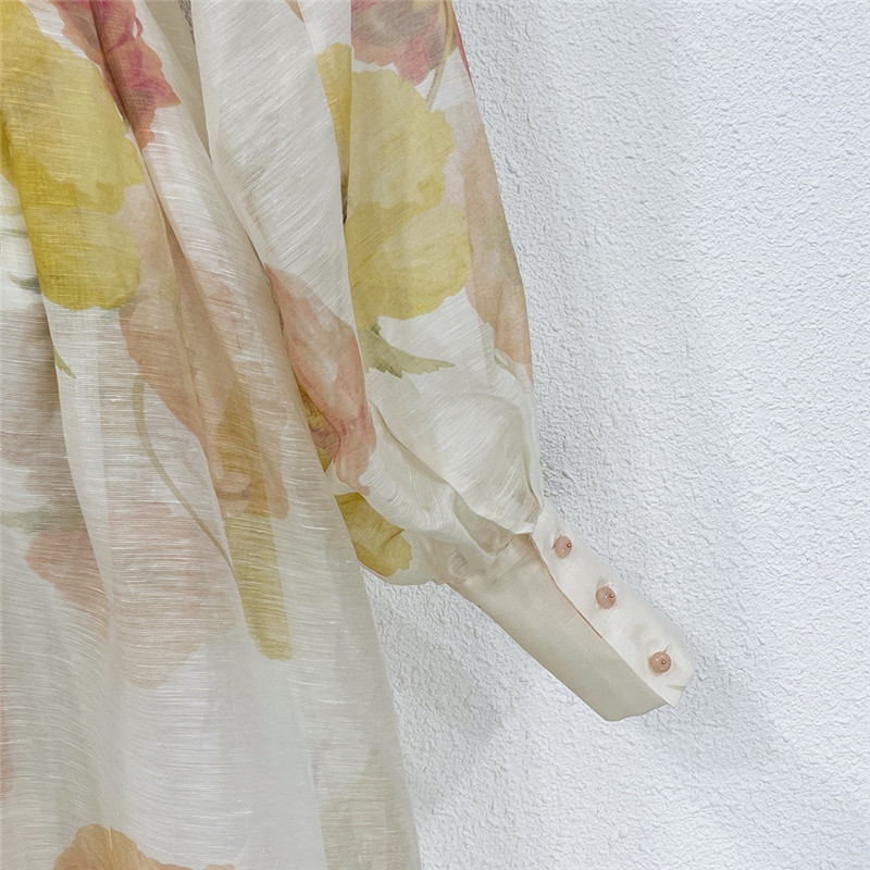 zimm silk and linen printed coat dress replica d&g clothing