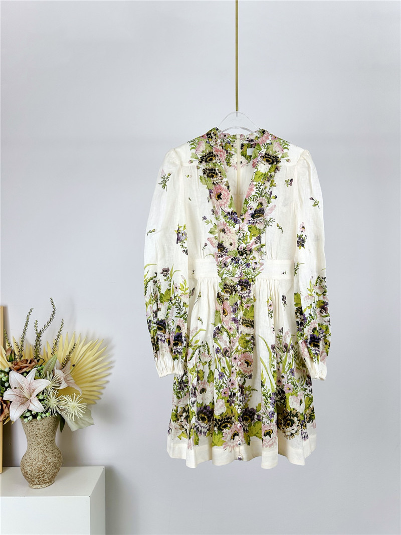 zimm deep V neck lantern sleeve mini dress replica clothing sites