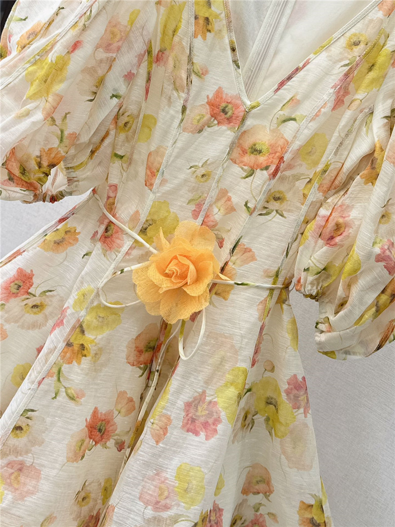 zimm linen print dress replica designer clothes