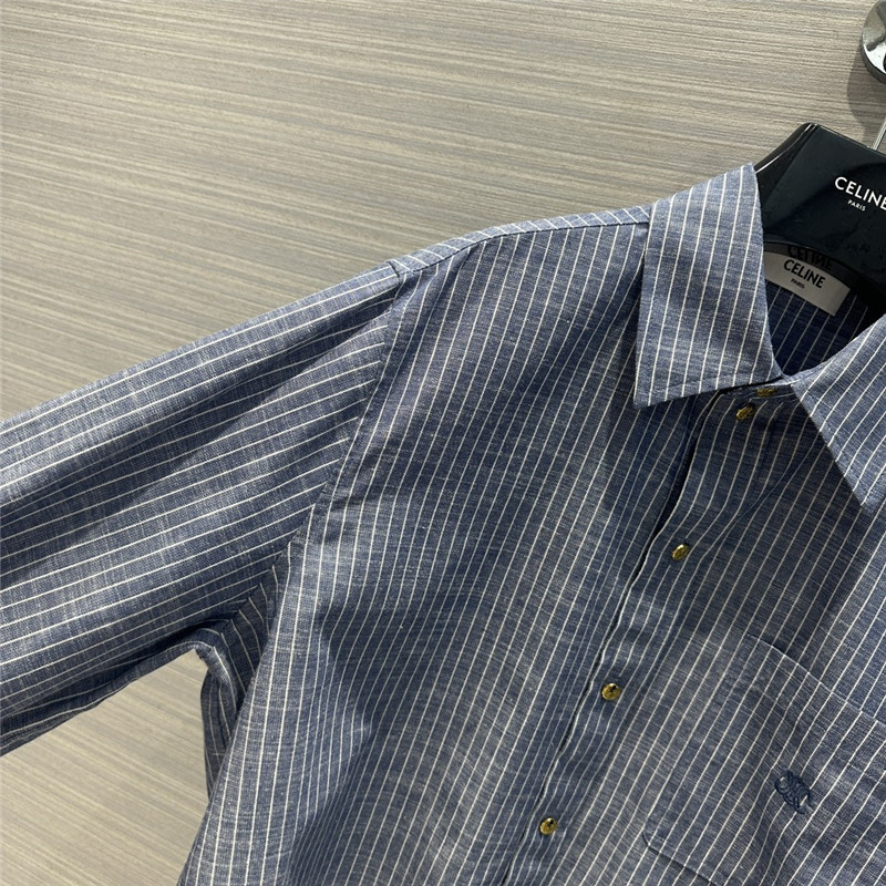 Ce1i*e denim cotton striped shirt replica d&g clothing