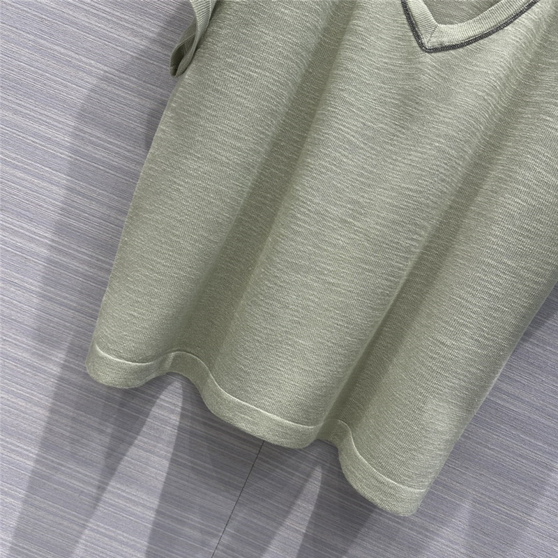 BC linen yarn V-neck top cheap replica designer clothes