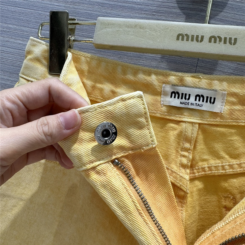 M1um1u straight denim shorts replica designer clothes