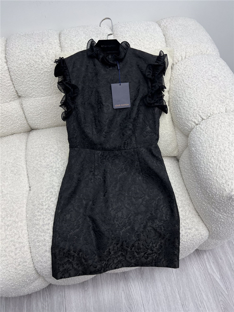 l0vis Vvtt0n lv ruffled jacquard dress replica clothing