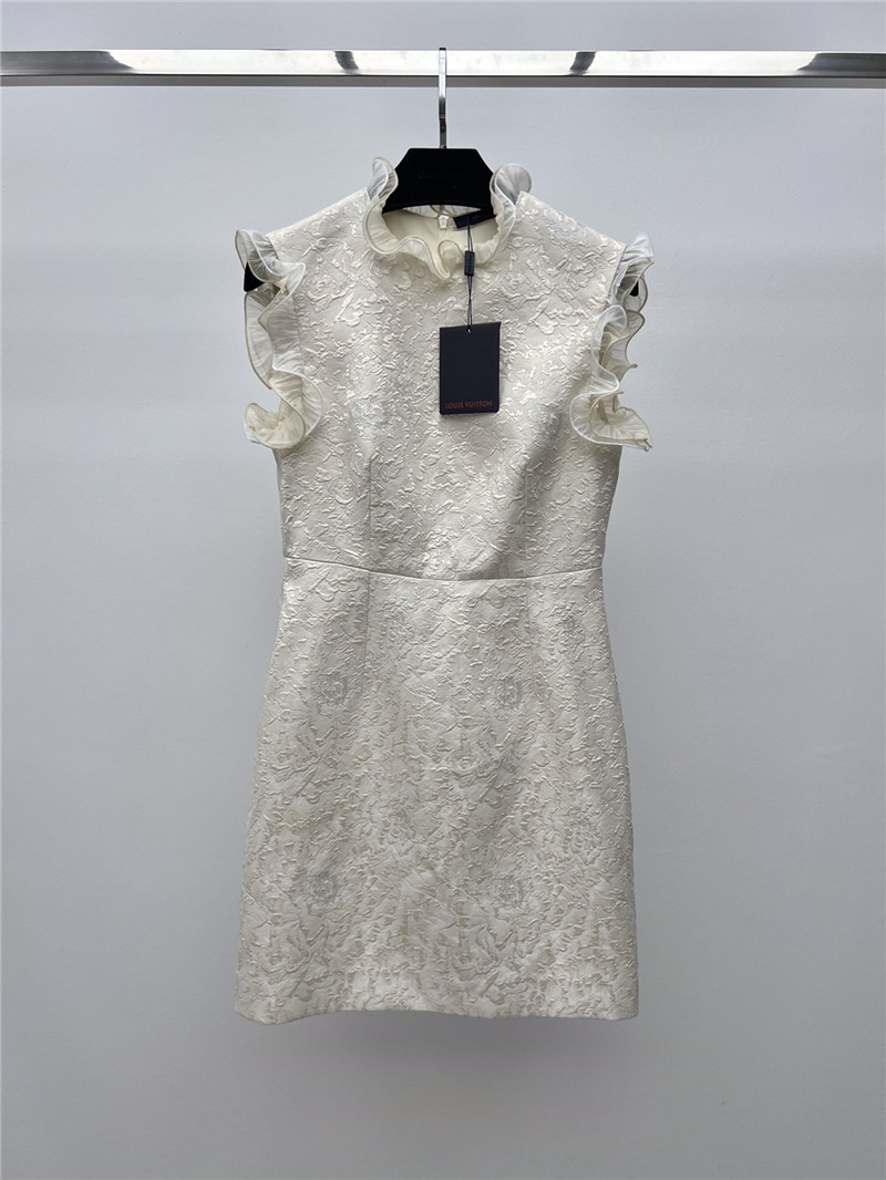 l0vis Vvtt0n lv ruffled jacquard dress replica clothing