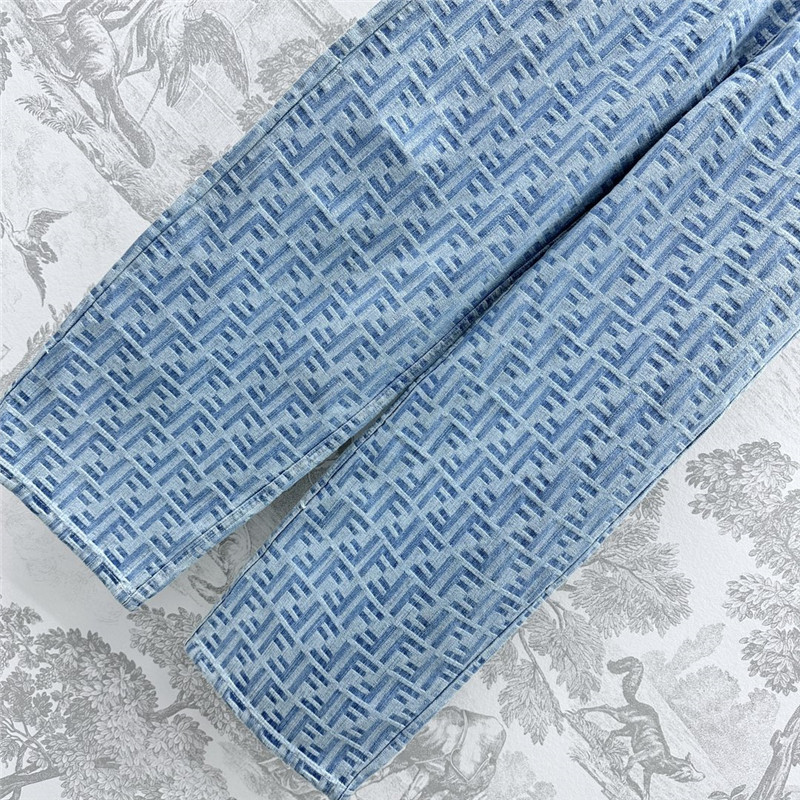 F**di jacquard denim trousers replica d&g clothing