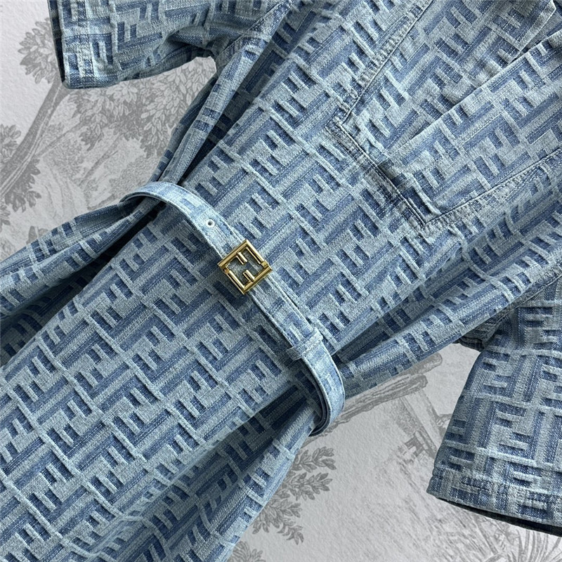 F**di jacquard denim belt dress replicas clothes