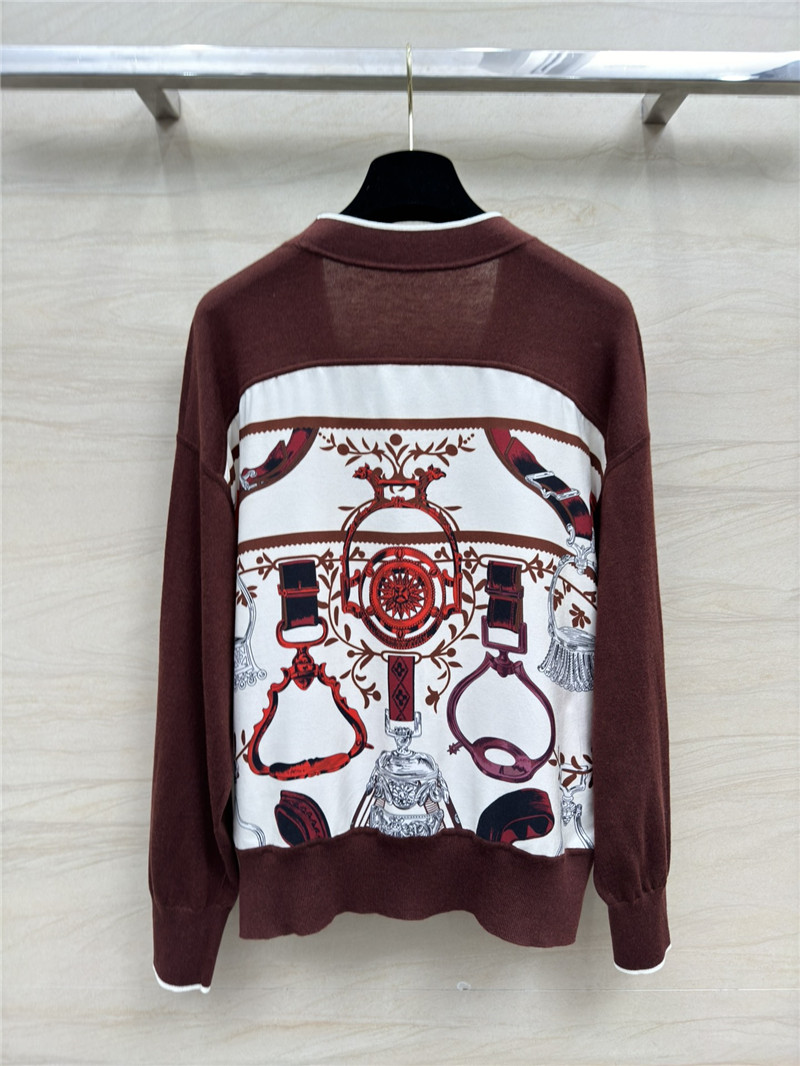 H**me5 red patchwork silk cashmere cardigan