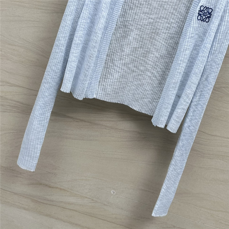 L0ew* blue linen yarn cardigan