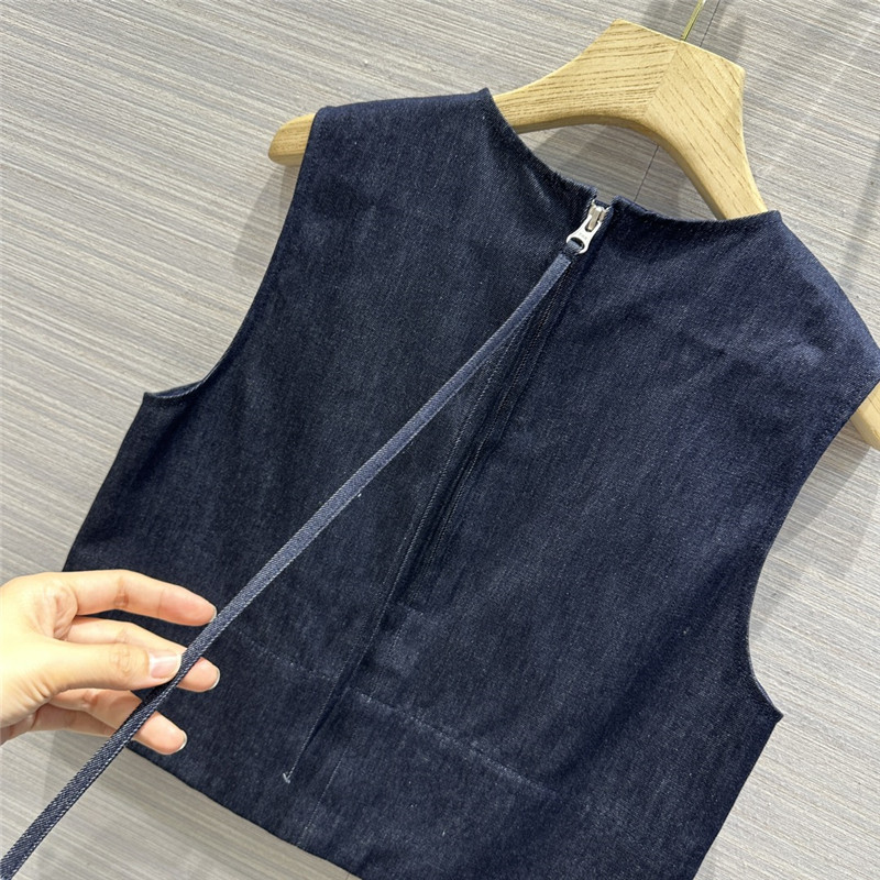 The R0w original color denim vest suit replica clothes