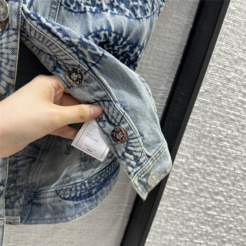Ch**el tie-dye washed denim vest jacket replica clothing
