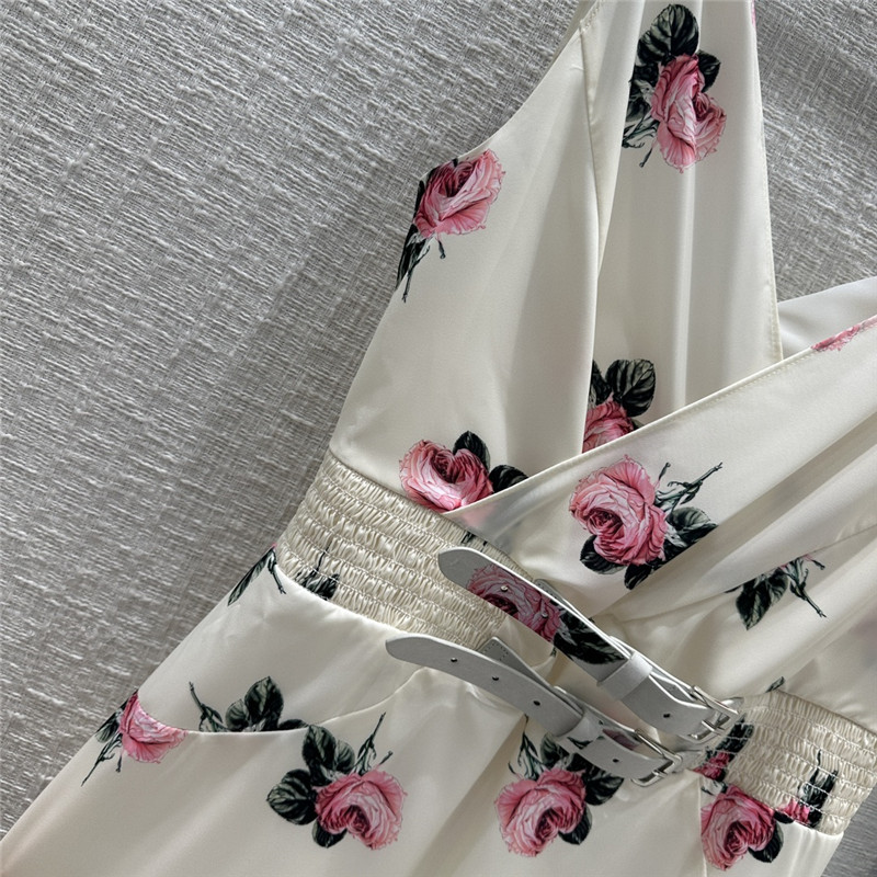 Pra*a floral print french dress replica designer clothes