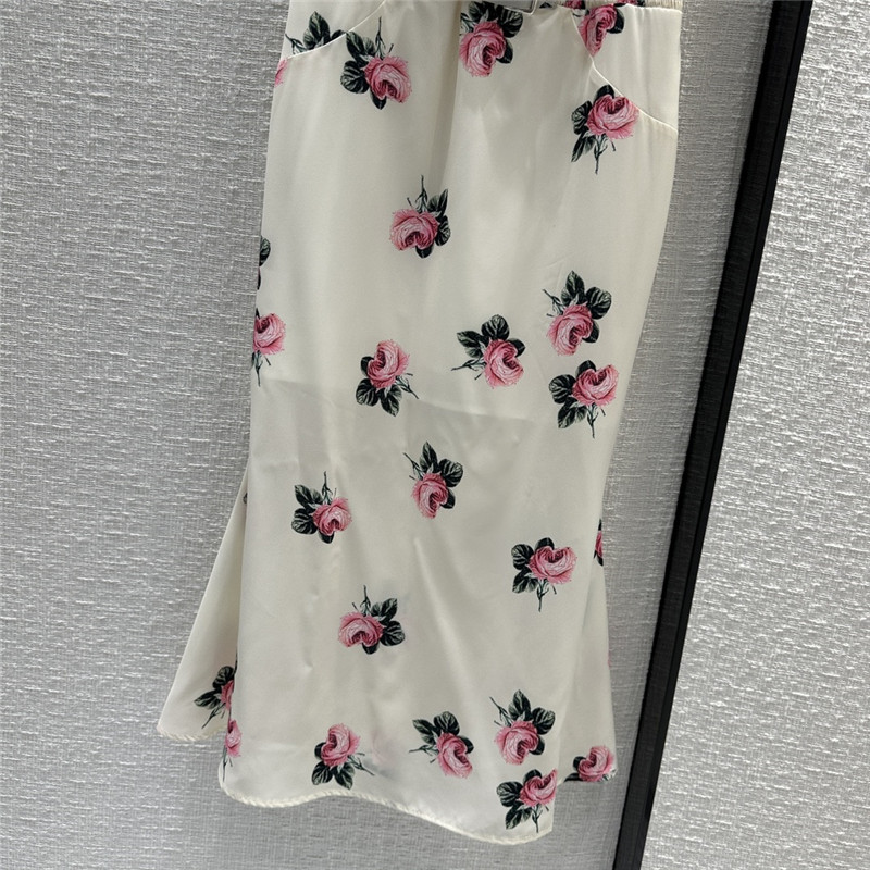 Pra*a floral print french dress replica designer clothes