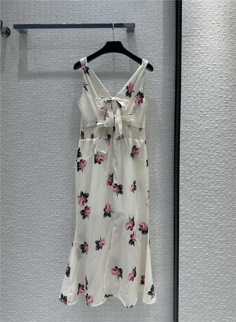 Pra*a floral print french dress replica designer clothes