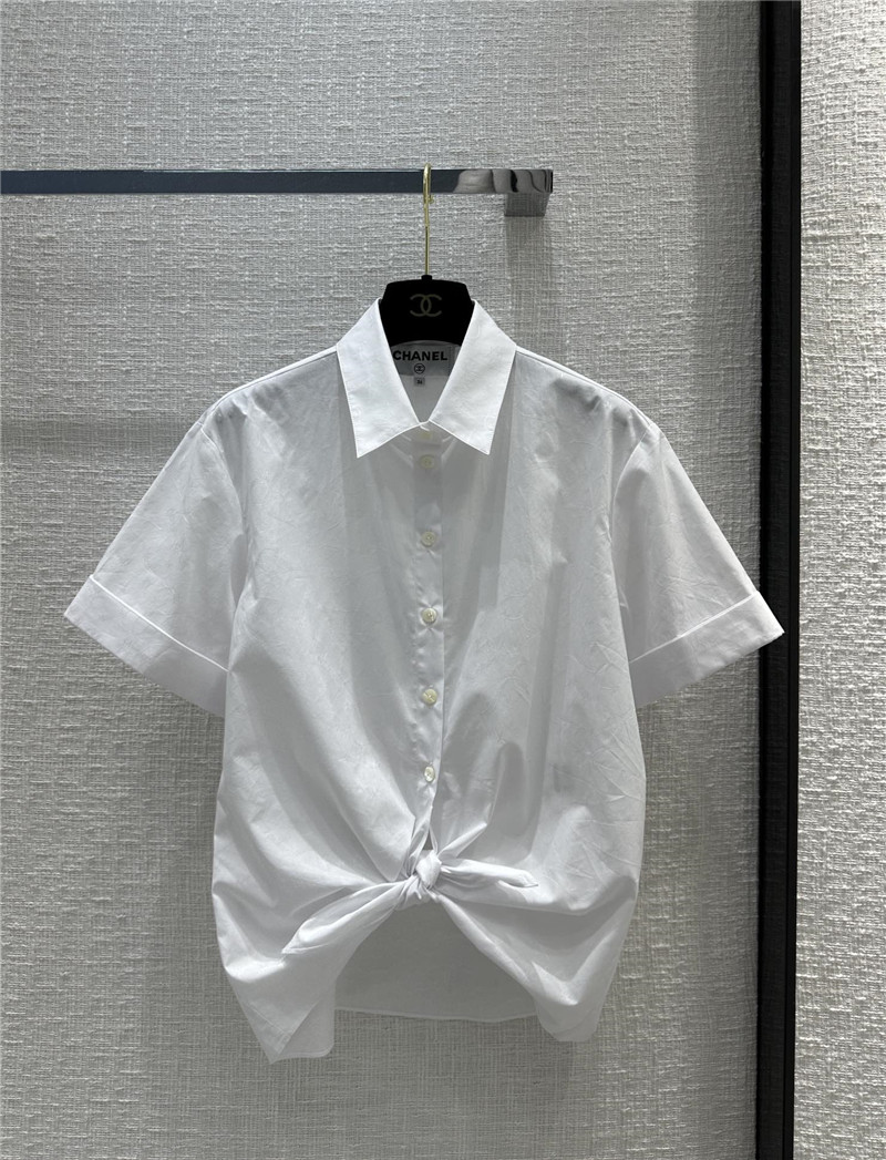 Ch**el rolled hem short-sleeved shirt replicas clothes