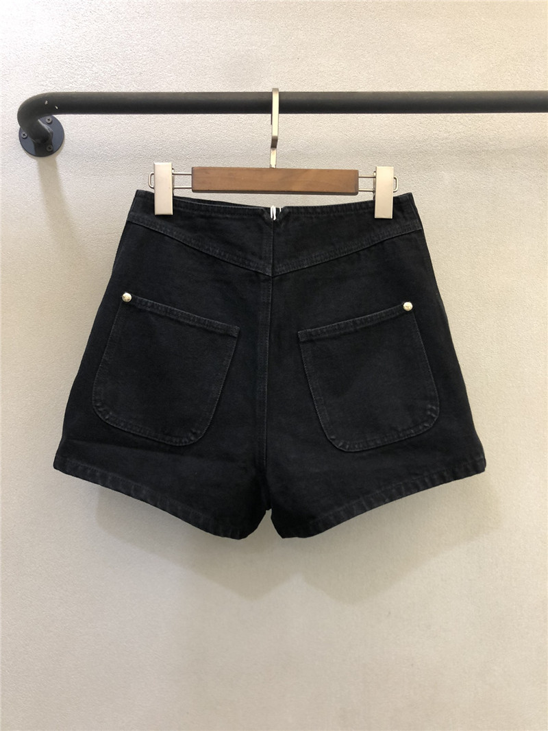 Ch**el high waist denim shorts cheap designer replica clothes
