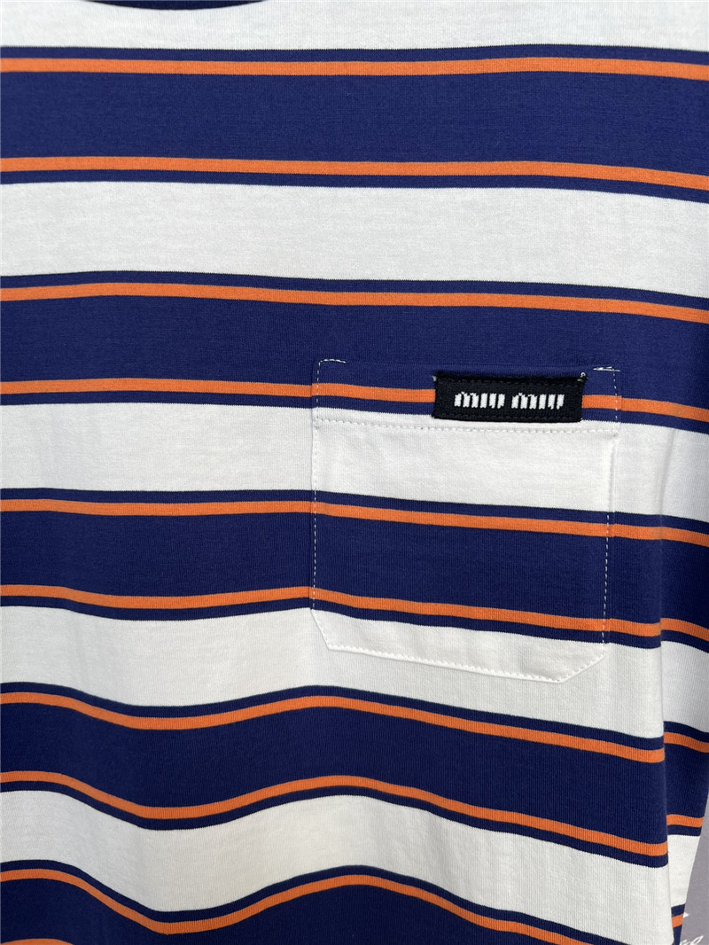 M1um1u new striped short-sleeved t-shirt replica clothing sites
