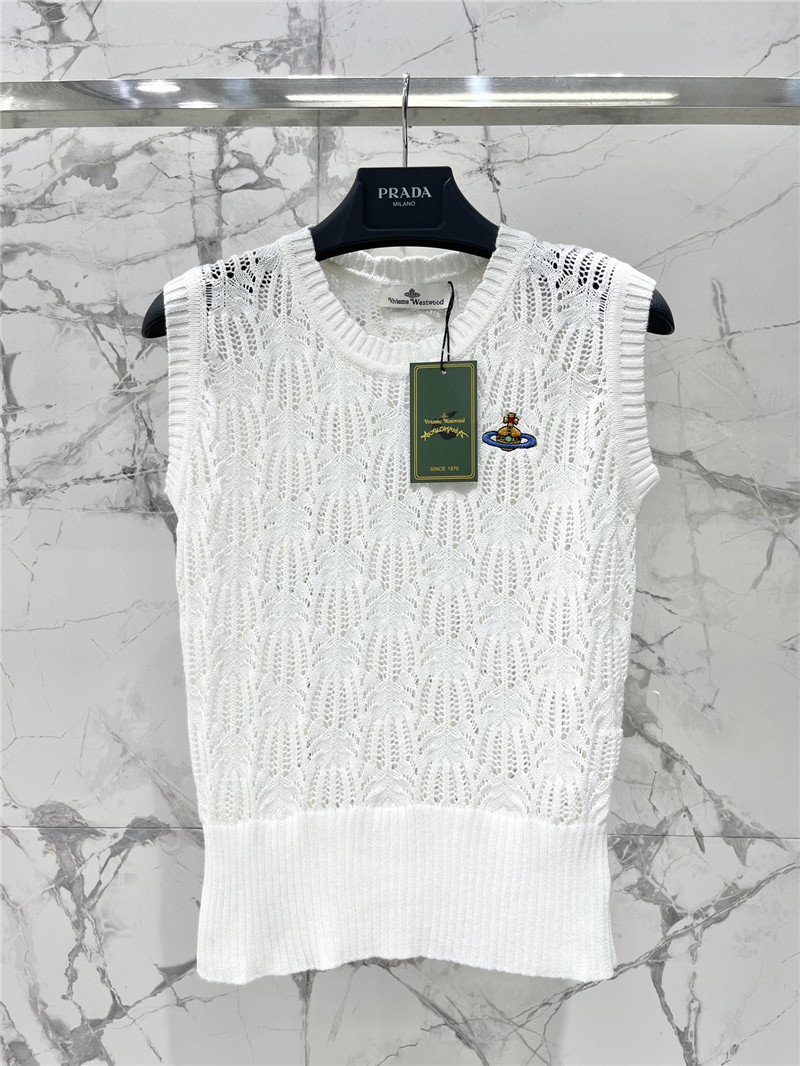 D10r hollow crochet crew neck knitted vest replica clothing sites