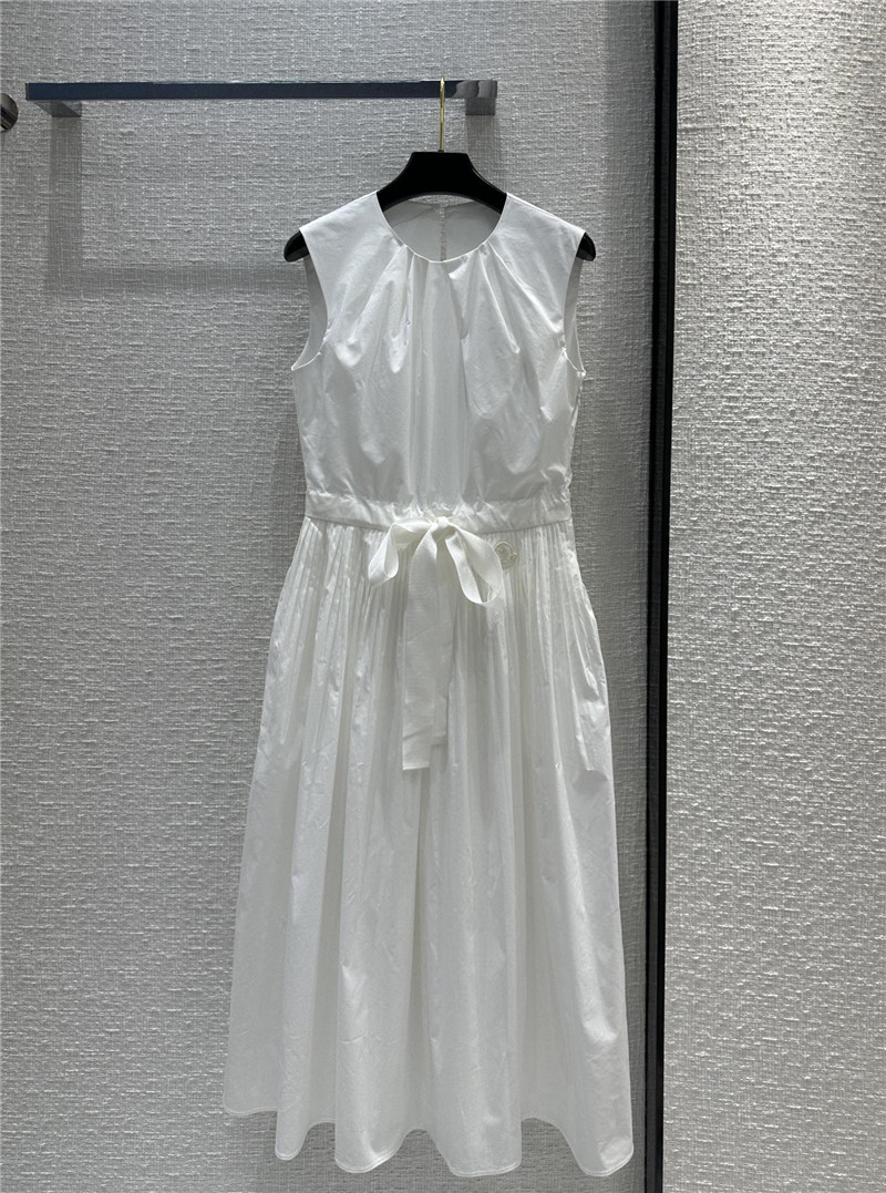 Moncler ruffled round neck sleeveless dress replica clothing