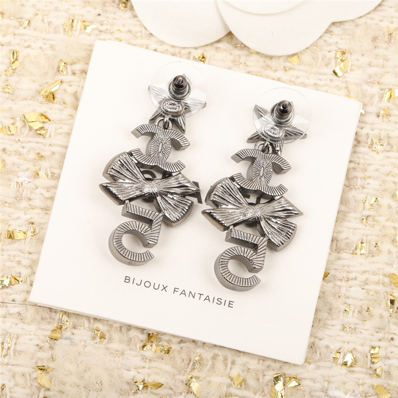 Ch**el multi-element double c earrings