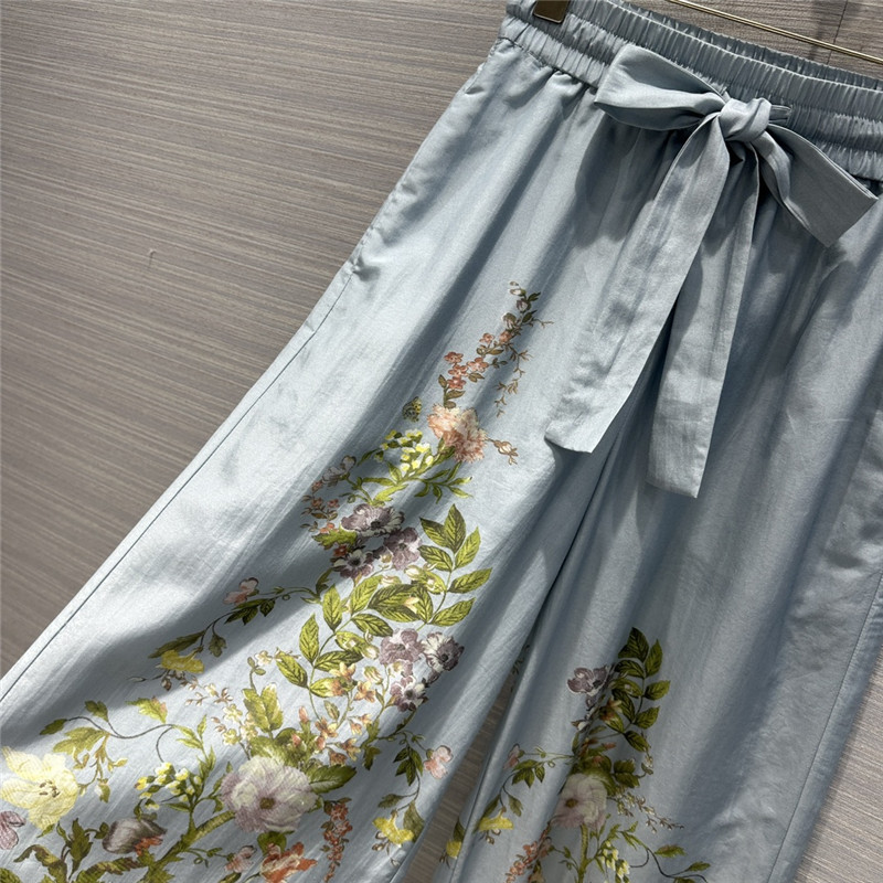 zimm mulberry cotton printed wide leg pants replica clothes