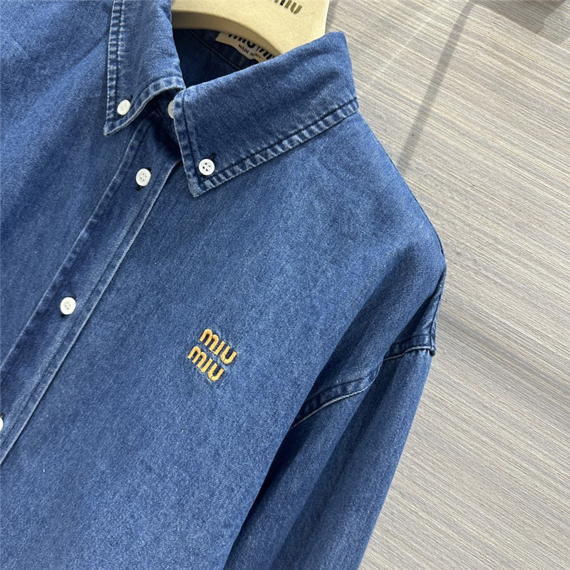M1um1u soft denim short shirt replica clothing