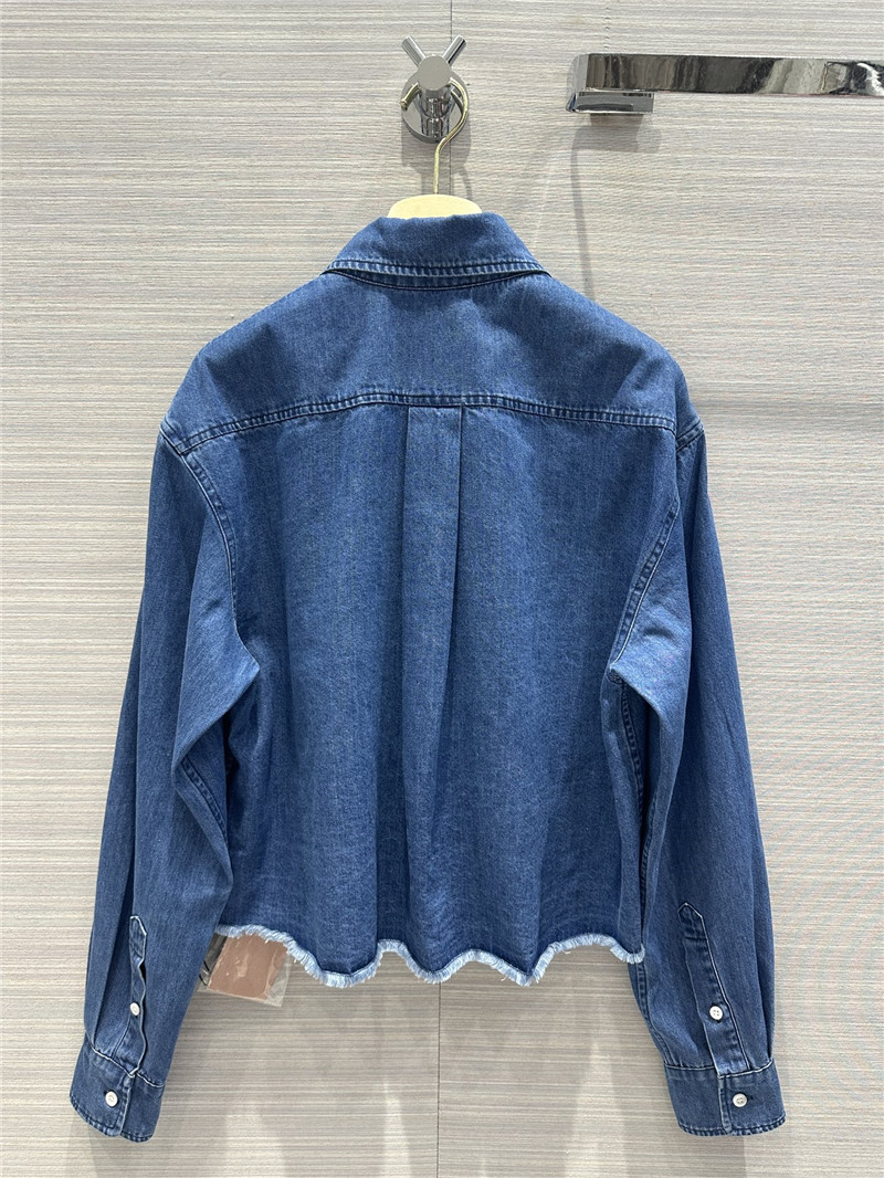M1um1u soft denim short shirt replica clothing