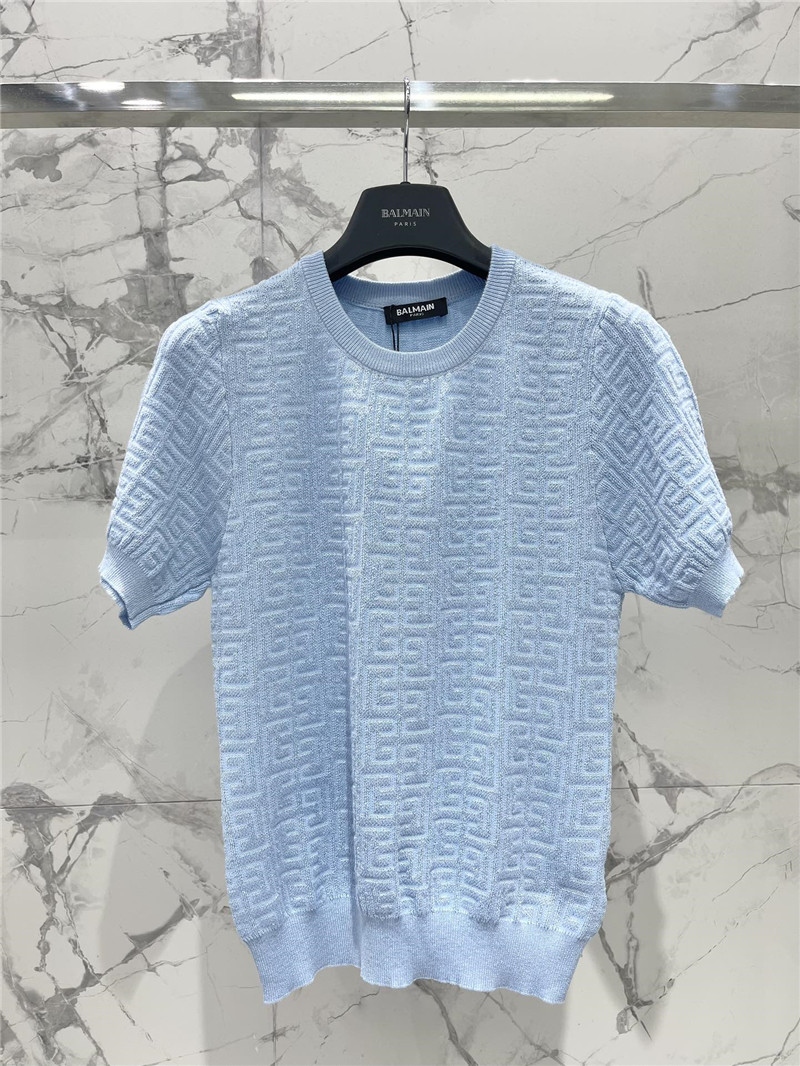 Balmain hollow round neck short sleeve replicas clothes