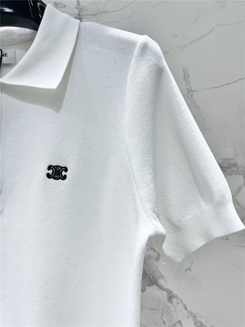Ce1i*e lapel embroidered logo short sleeve replica d&g clothing