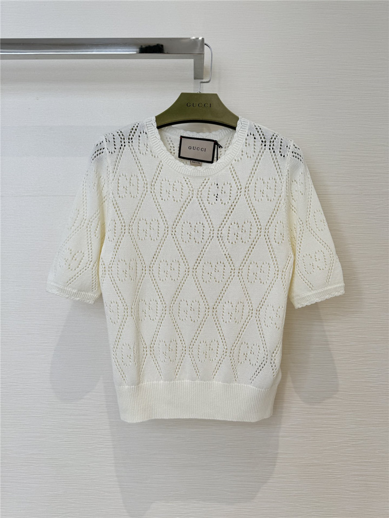 Gvc*1 hollow jacquard knitted top