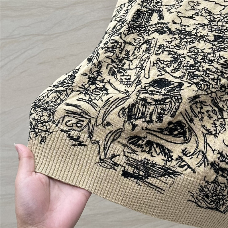 D10r graffiti embroidered short-sleeved top replica clothing