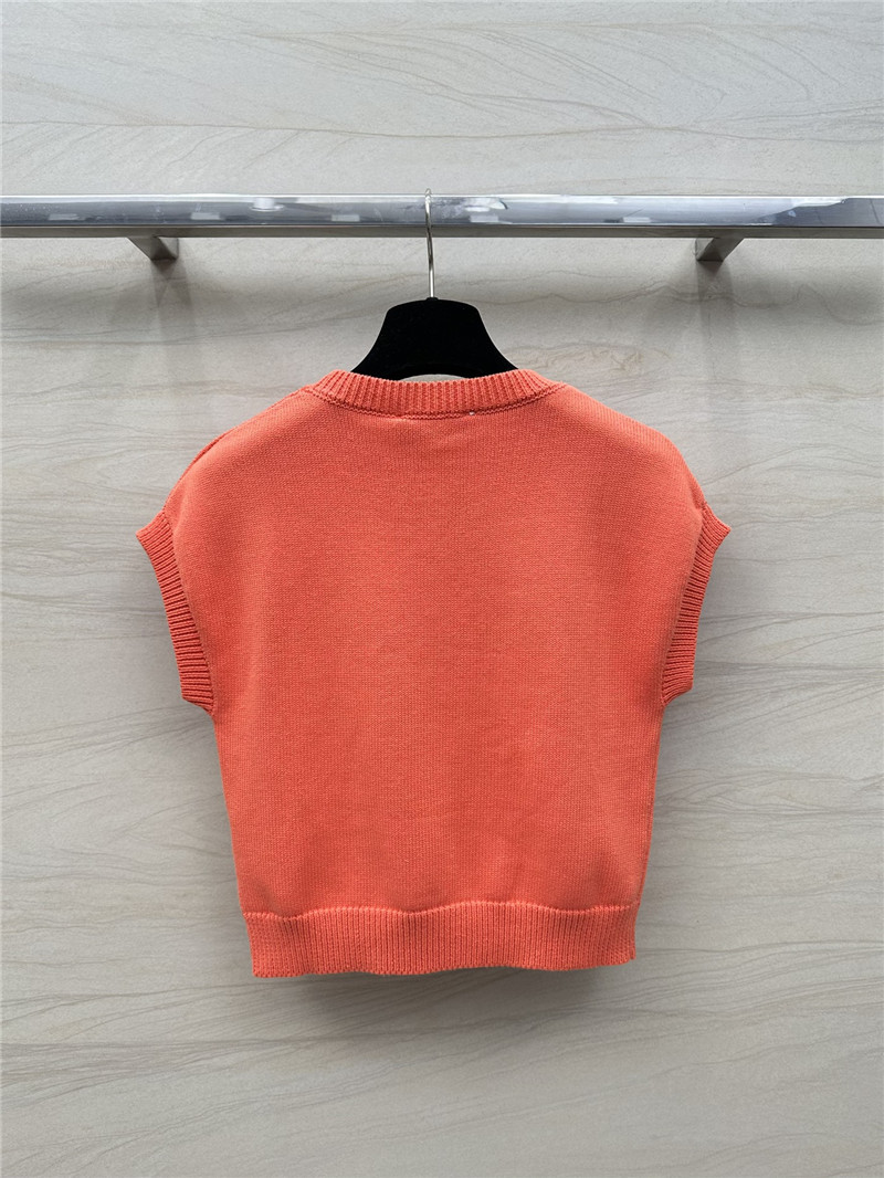 D10r logo sleeveless knit top in orange