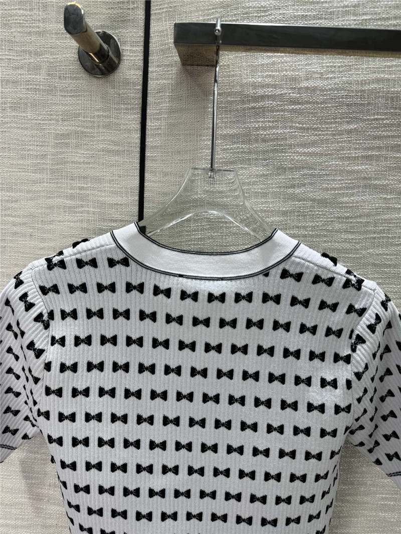 Ch**el jacquard short sleeve cardigan