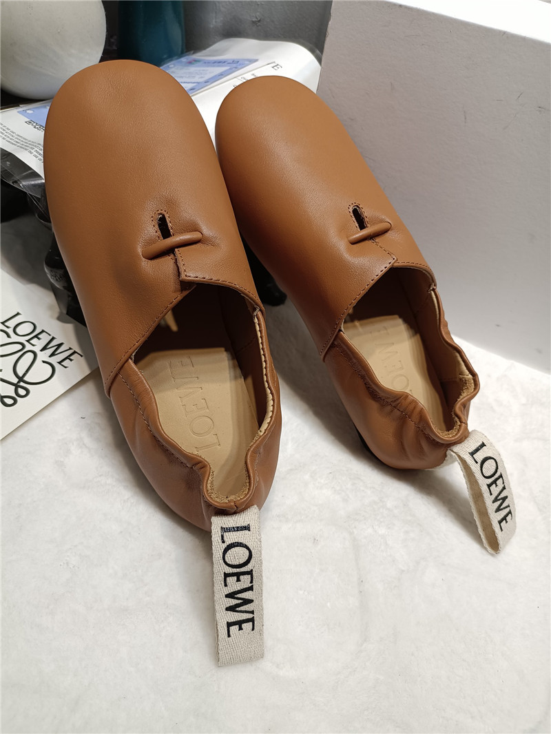 L0ew* brown leather ballet flats