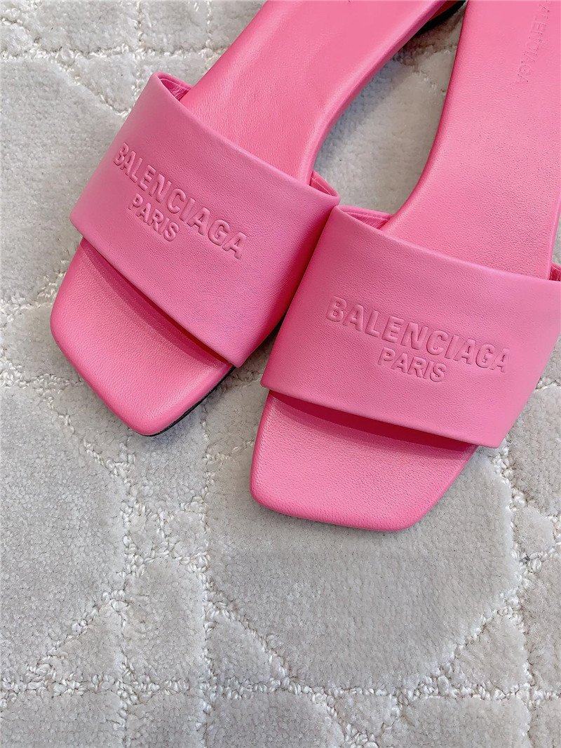 Ba1en*iaga duty free leather logo slide sandals in pink