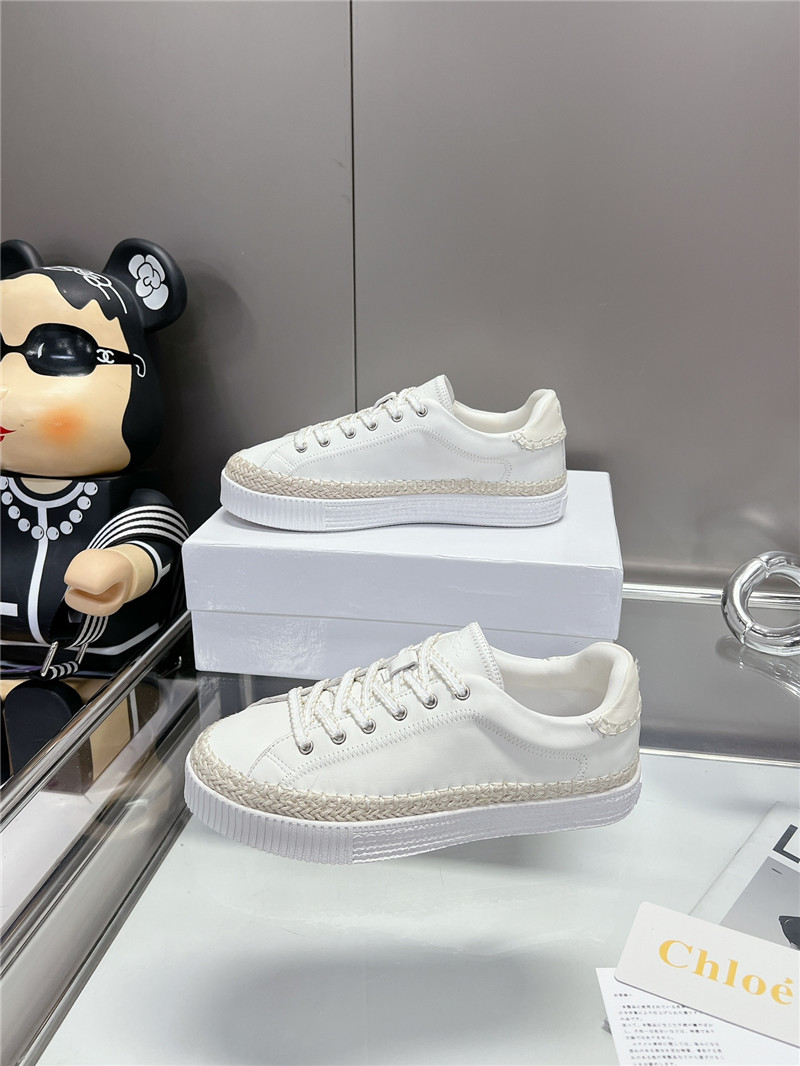 Chloé White Low-Top Platform Sneakers