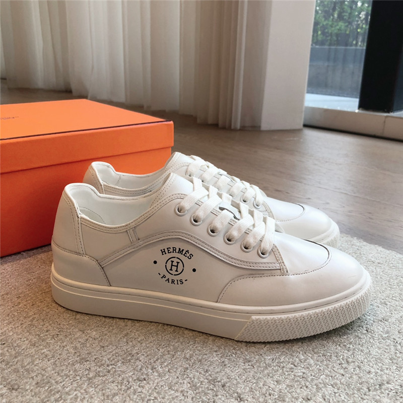 H**me5 canvas print lace-up sneakers white