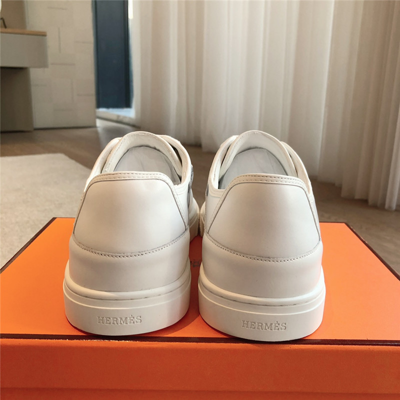 H**me5 canvas print lace-up sneakers white