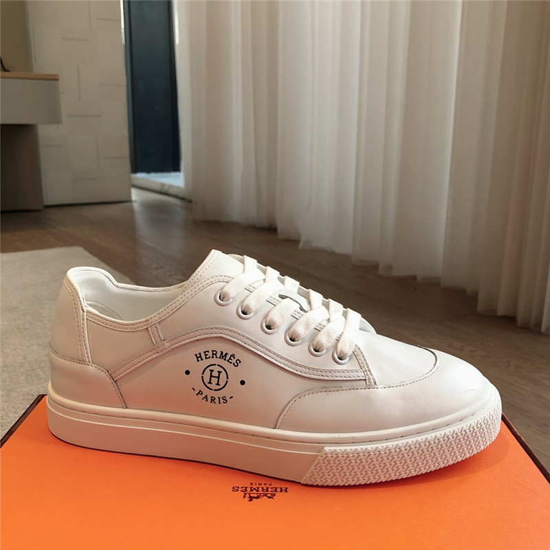 H**me5 canvas print lace-up sneakers white
